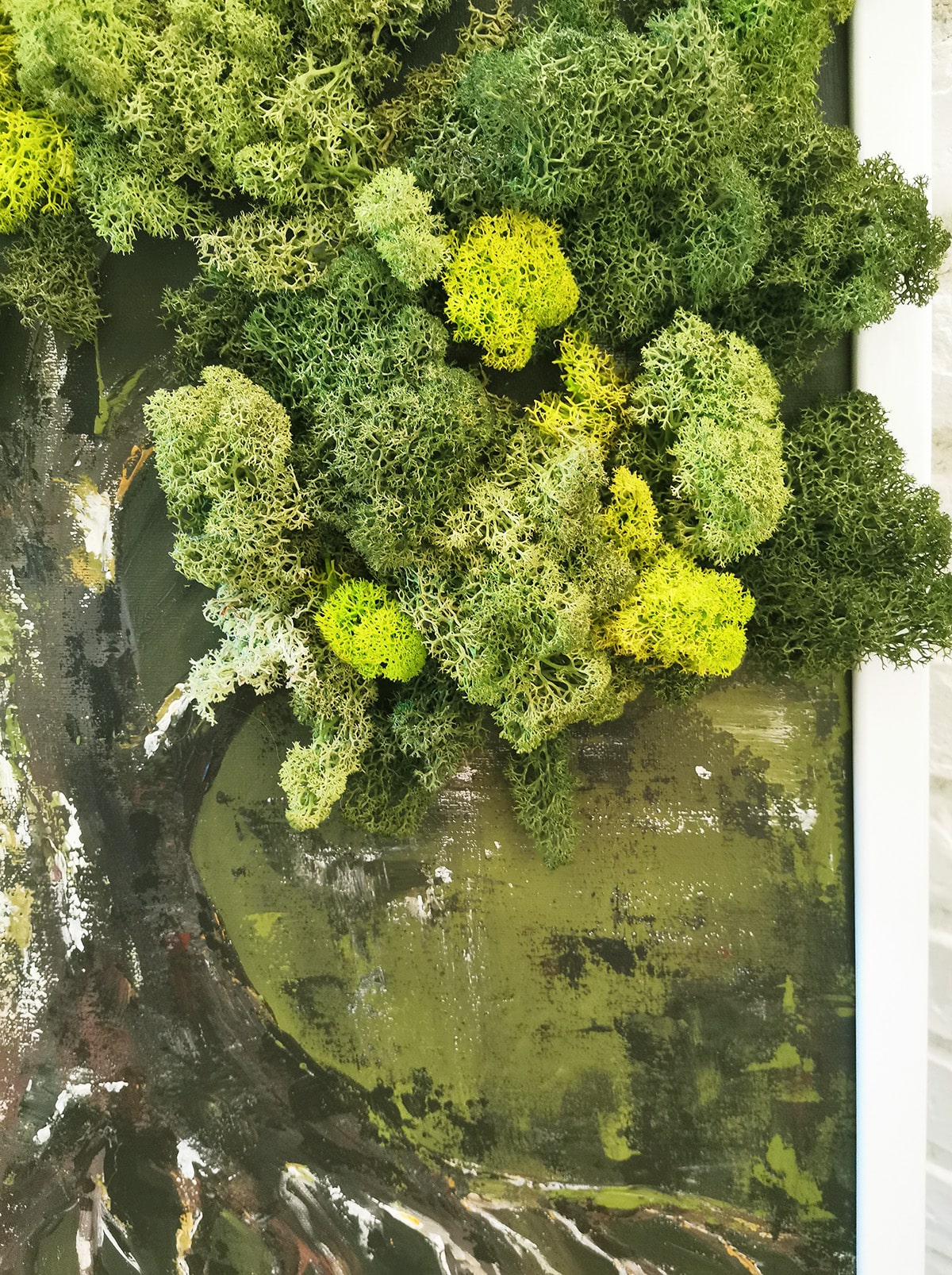 detaliu tablou licheni verzi