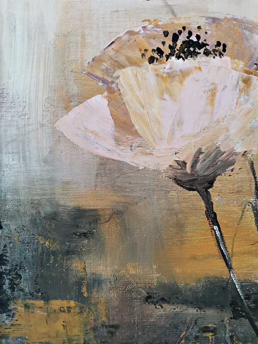 tablou maci roz-galben